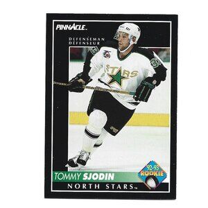 ’92-93 Pinnacle Tommy Sjodin Minnsota North Stars Rookie Hockey Card [h62]